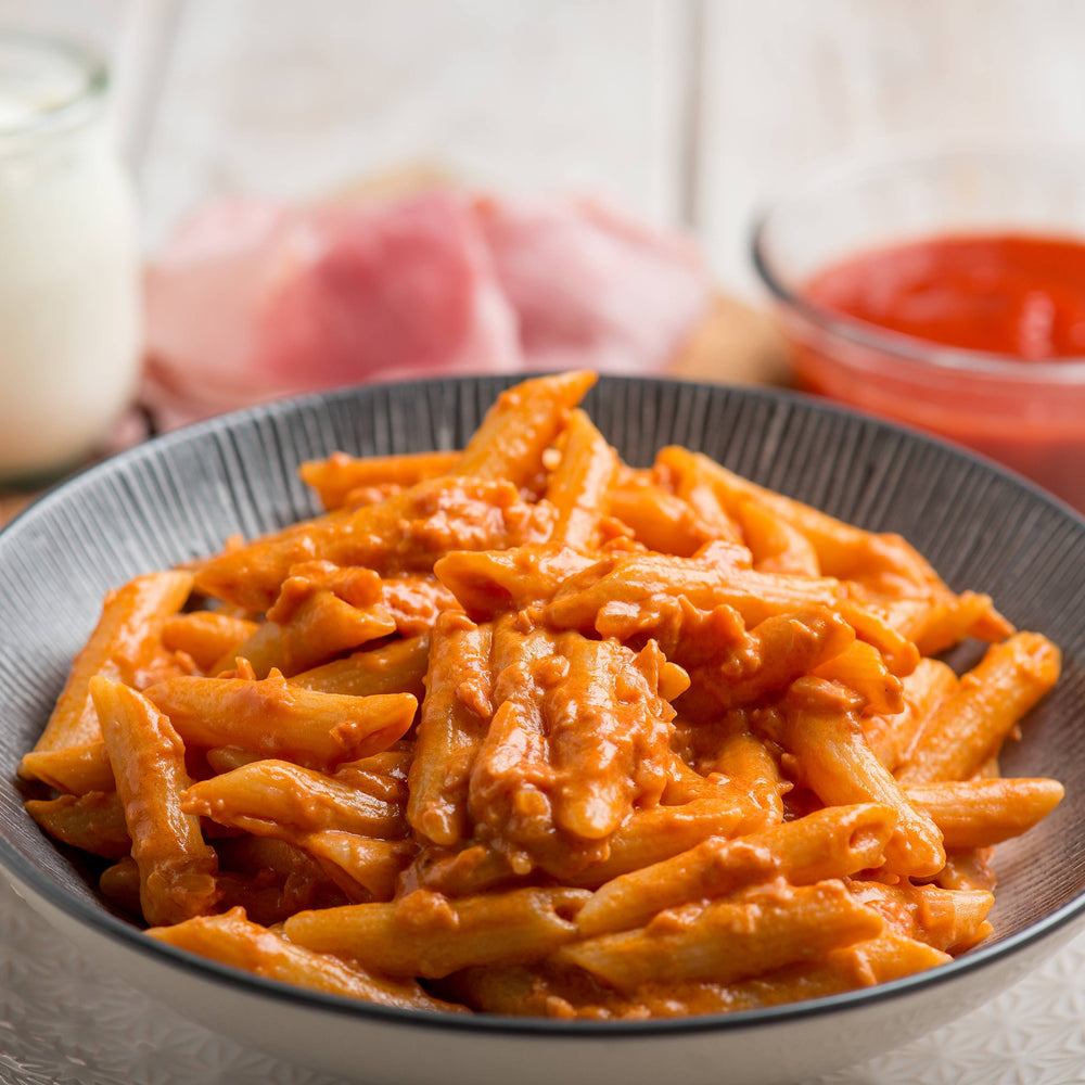 Creamy Ham Pasta and Tomato Sauce