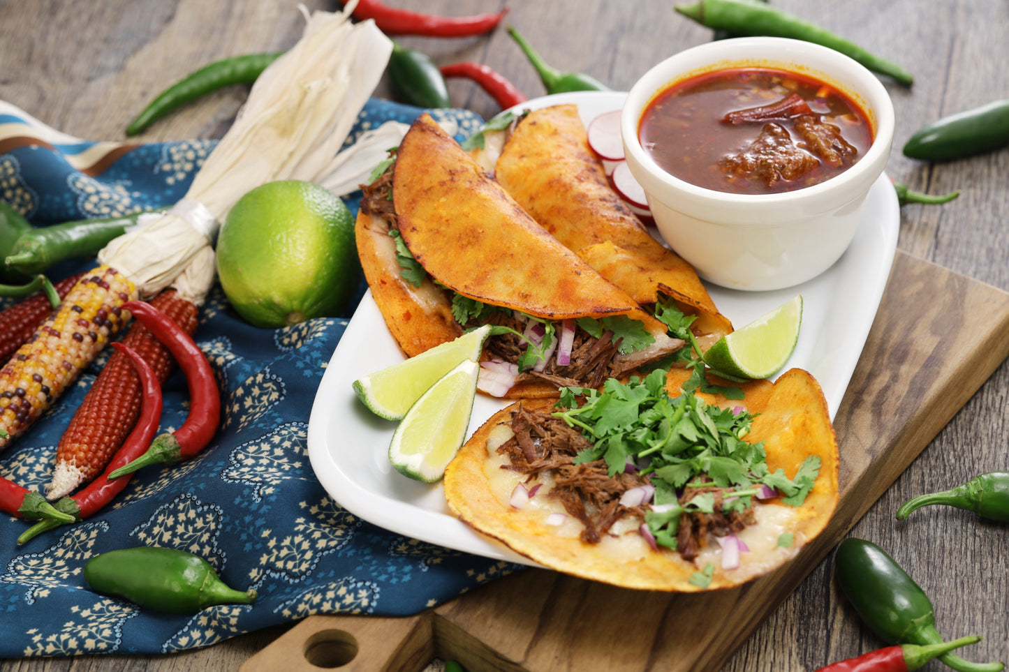 Smoky Goat Birria Tacos