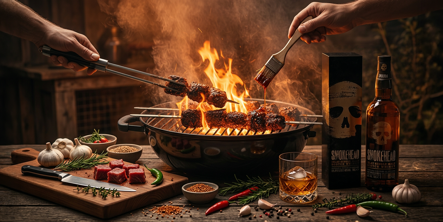 Smokehead x Smokey Rebel Islay Beef Skewers