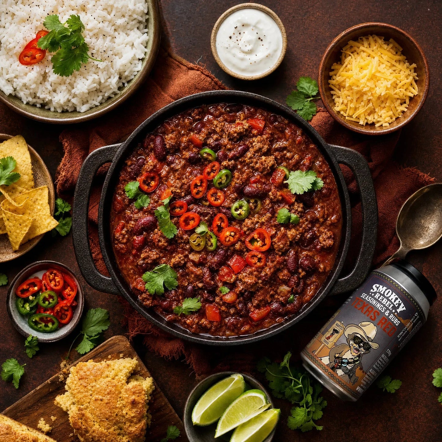 Over the Top Chilli made with Smokey Rebel Texas Red and SPG