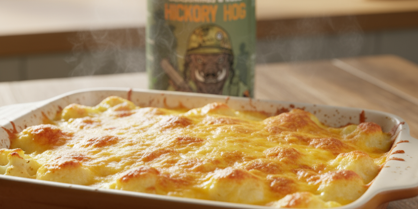 Cauliflower Cheese with Hickory Hog