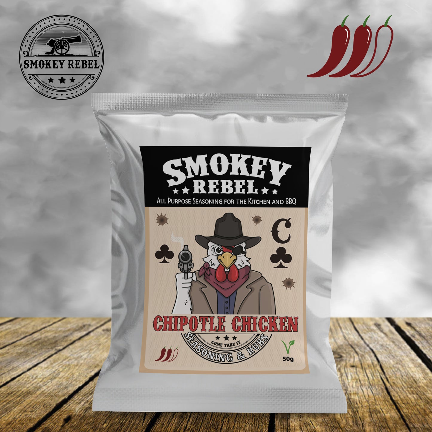 
                  
                    Smokey Rebel Chipotle Chicken Rub Packet (50g)
                  
                