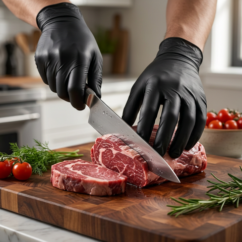 Premium Black Nitrile P/F Gloves