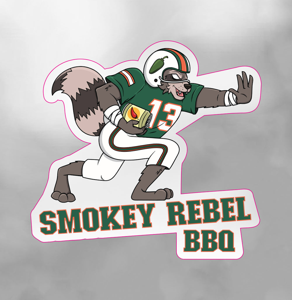Smokey Rebel American Football Sticker 77mm x 73mm