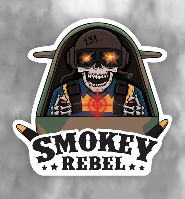 Smokey Rebel Spitfire Sticker 9.5cm × 10.8cm