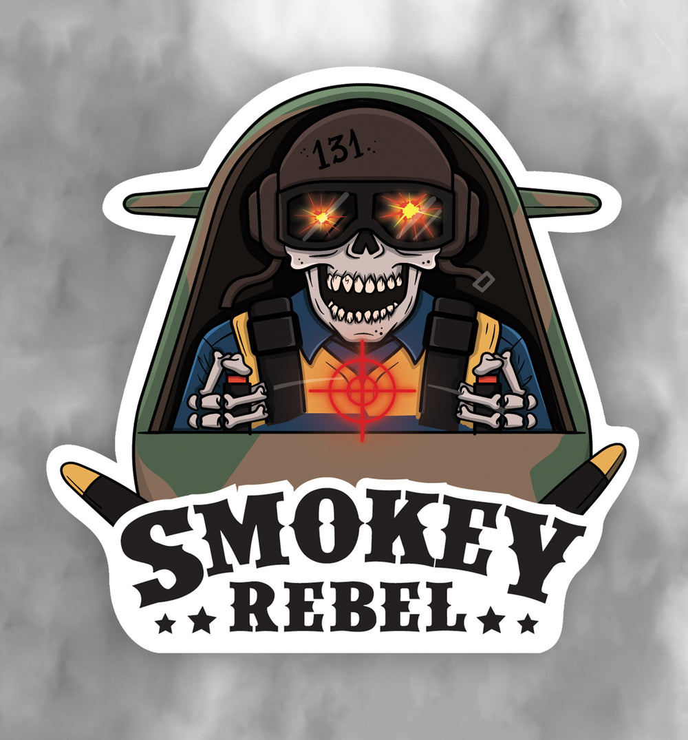 Smokey Rebel Spitfire Sticker 9.5cm × 10.8cm