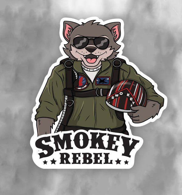 Smokey Rebel Wingman Sticker 8.6cm × 9.5cm