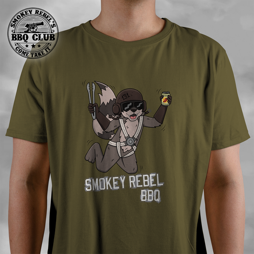 Smokey Rebel BBQ Club Paratrooper T-Shirt