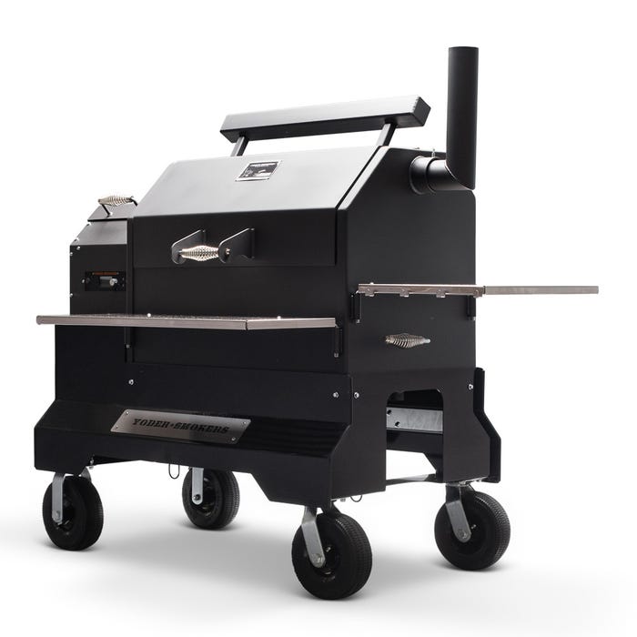 Yoder Smokers YS640s Pellet Grill with ACS on Comp Cart – Black
