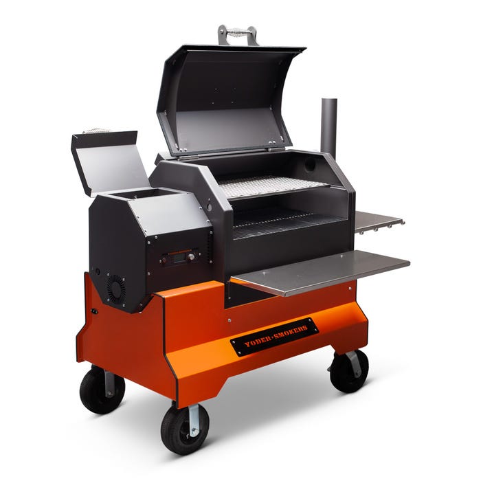 
                  
                    Yoder Smokers YS640s Pellet Grill with ACS on Comp Cart – Orange
                  
                